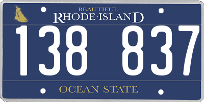 RI license plate 138837