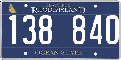 RI license plate 138840