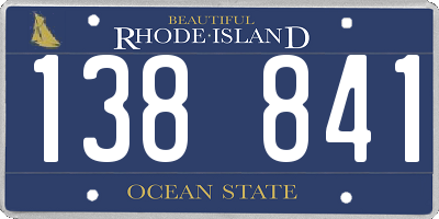 RI license plate 138841