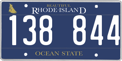 RI license plate 138844