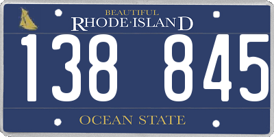 RI license plate 138845