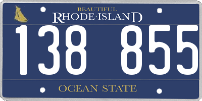 RI license plate 138855