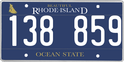 RI license plate 138859