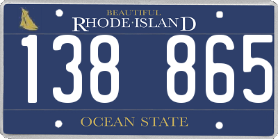 RI license plate 138865