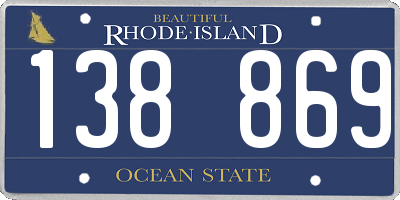 RI license plate 138869