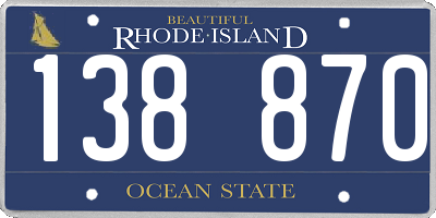 RI license plate 138870