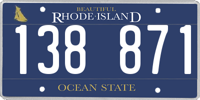 RI license plate 138871