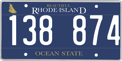 RI license plate 138874