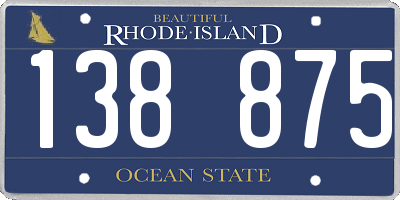 RI license plate 138875