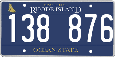 RI license plate 138876