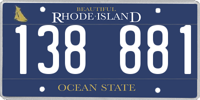 RI license plate 138881