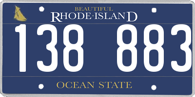 RI license plate 138883