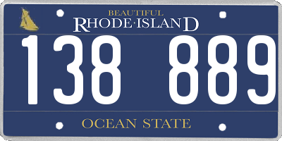 RI license plate 138889