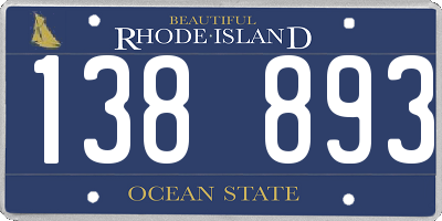 RI license plate 138893