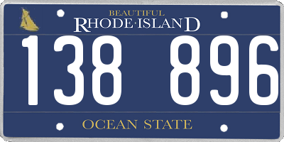 RI license plate 138896