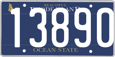 RI license plate 13890