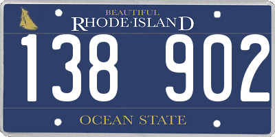 RI license plate 138902