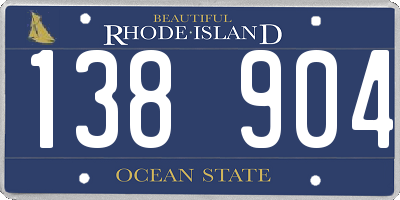 RI license plate 138904