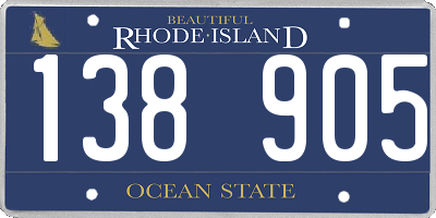 RI license plate 138905