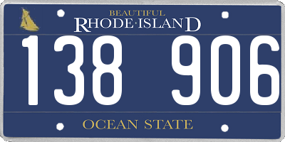 RI license plate 138906
