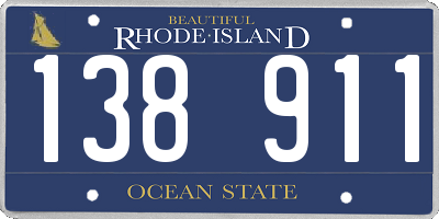 RI license plate 138911