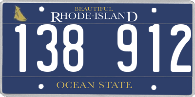 RI license plate 138912