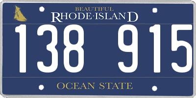 RI license plate 138915