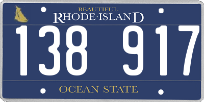 RI license plate 138917