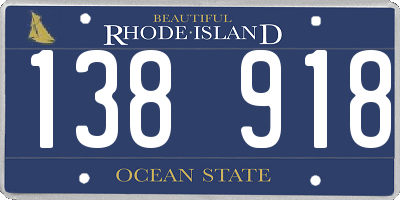 RI license plate 138918