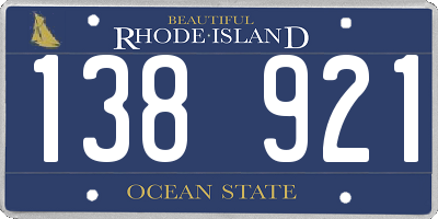 RI license plate 138921