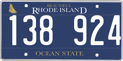 RI license plate 138924