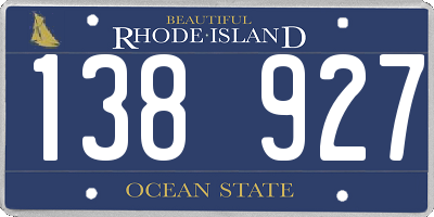 RI license plate 138927