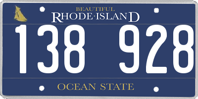 RI license plate 138928