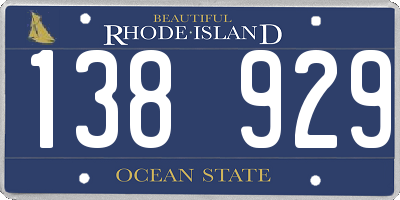 RI license plate 138929