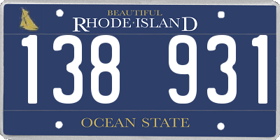 RI license plate 138931
