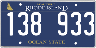 RI license plate 138933