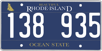 RI license plate 138935