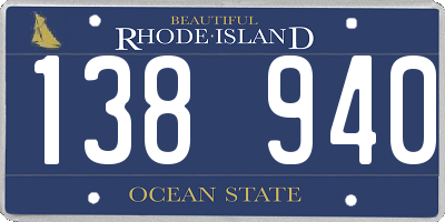 RI license plate 138940