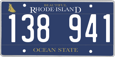 RI license plate 138941