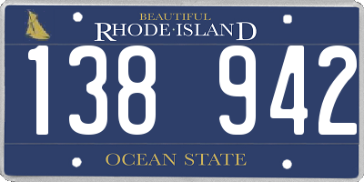 RI license plate 138942