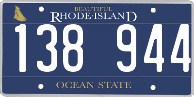 RI license plate 138944