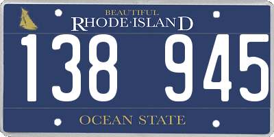 RI license plate 138945