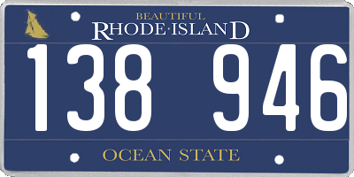 RI license plate 138946