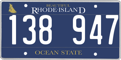 RI license plate 138947