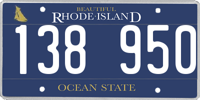 RI license plate 138950