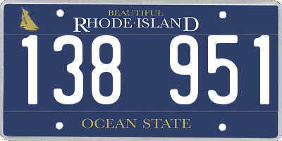 RI license plate 138951