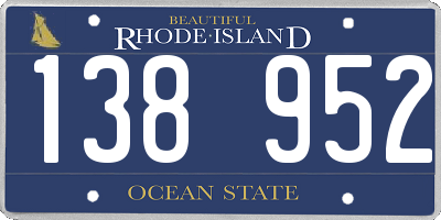 RI license plate 138952