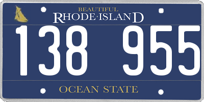 RI license plate 138955