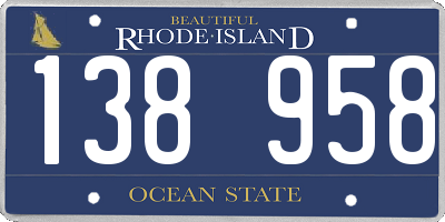 RI license plate 138958