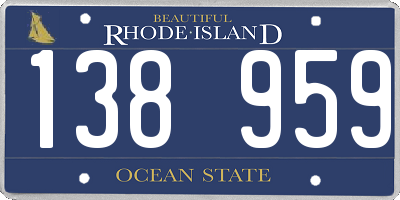 RI license plate 138959